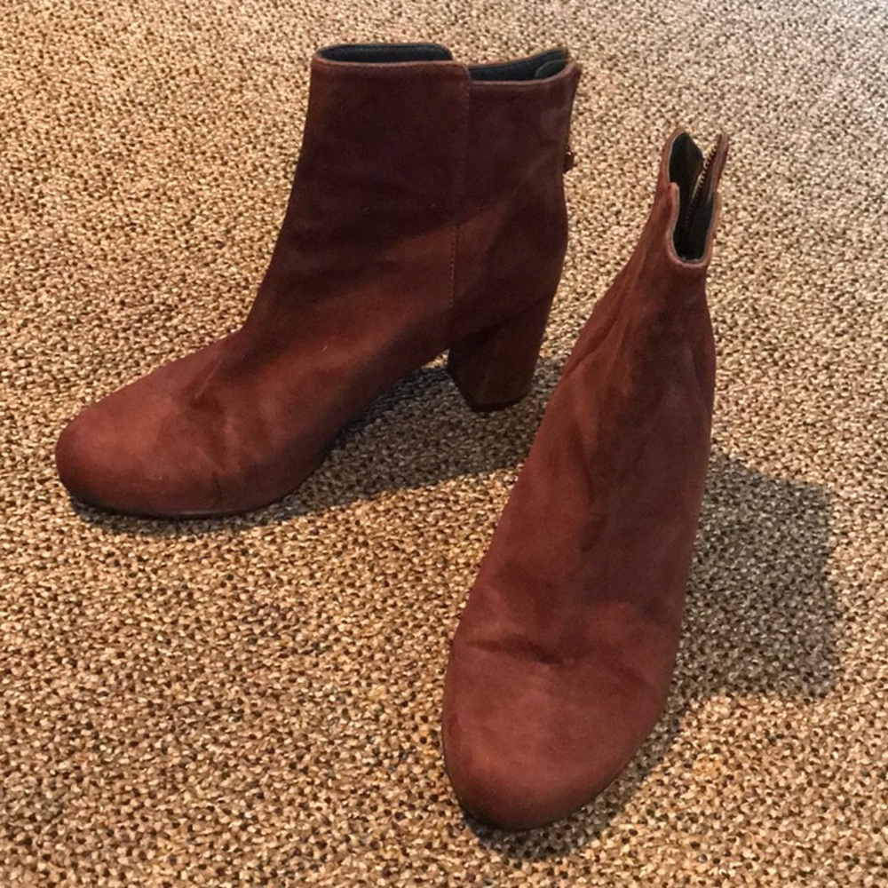 Boden burgundy suede booties size 41 EU / 9 US